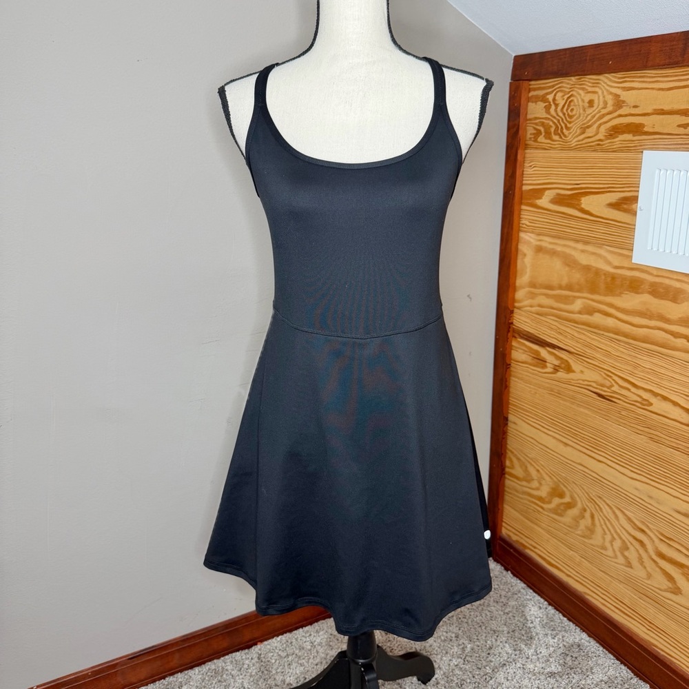 Z By Zella Motion Tank Dress Black Medium M Activewear Mini Racerback Tennis - Picture 2 of 12